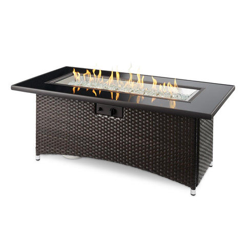 The Outdoor GreatRoom Company Montego 59-Inch Linear Propane Gas Fire Pit Table - Basalm Brown - MG-1242-BLSM-K - Fire Pit Table - The Outdoor GreatRoom Company - electricfireplacesplusr.com