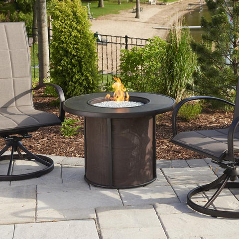 The Outdoor GreatRoom Company Stonefire 31-Inch Round Natural Gas Fire Pit Table - Brown - SF-32-K-NG - Fire Pit Table - The Outdoor GreatRoom Company - electricfireplacesplusr.com