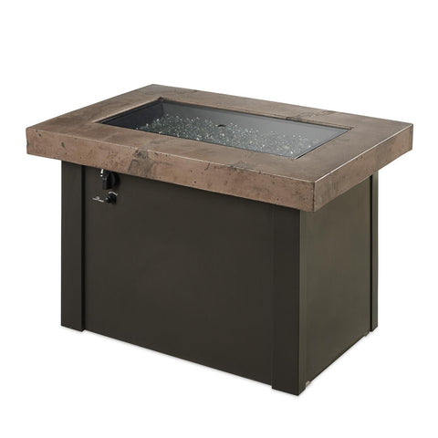 Image of The Outdoor GreatRoom Company Providence 32-Inch Rectangular Natural Gas Fire Pit Table - Brown - PROV-1224-MNB-K-NG - Fire Pit Table - The Outdoor GreatRoom Company - electricfireplacesplusr.com