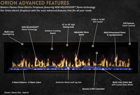 Image of Modern Flames Orion Multi 60" Virtual Fireplace | Recessed Mount | Single Or Multi-Sided | OR60-MULTI