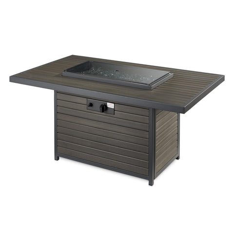 Image of The Outdoor GreatRoom Company Brooks 50-Inch Rectangular Propane Gas Fire Pit Table - Grey - BRK-1224-K - Fire Pit Table - The Outdoor GreatRoom Company - electricfireplacesplusr.com