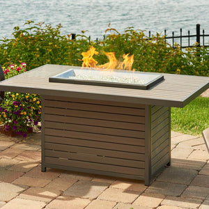 The Outdoor GreatRoom Company Brooks 50-Inch Rectangular Propane Gas Fire Pit Table - Grey - BRK-1224-K - Fire Pit Table - The Outdoor GreatRoom Company - electricfireplacesplusr.com