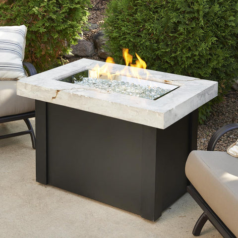 The Outdoor GreatRoom Company Providence 32-Inch Rectangular Propane Gas Fire Pit Table - White - PROV-1224-WO-K - Fire Pit Table - The Outdoor GreatRoom Company - electricfireplacesplusr.com