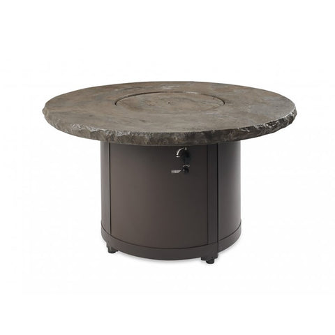 Image of The Outdoor GreatRoom Company Marbleized Noche Beacon Round Gas Fire Pit Table | BC-20-MNB