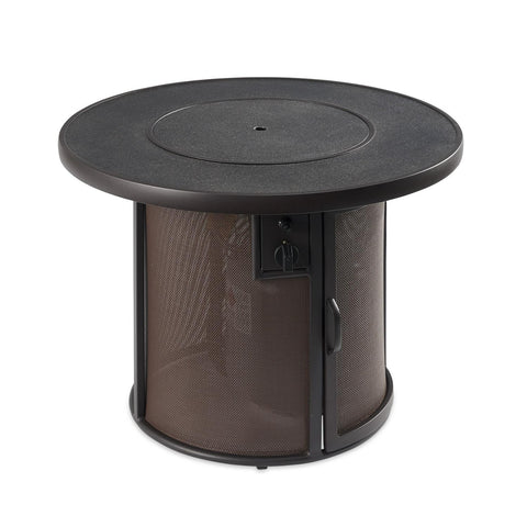 Image of The Outdoor GreatRoom Company Stonefire 31-Inch Round Natural Gas Fire Pit Table - Brown - SF-32-K-NG - Fire Pit Table - The Outdoor GreatRoom Company - electricfireplacesplusr.com