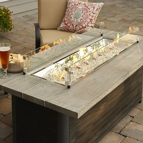 The Outdoor GreatRoom Company Cedar Ridge Linear Gas Fire Pit Table | CR-1242-K