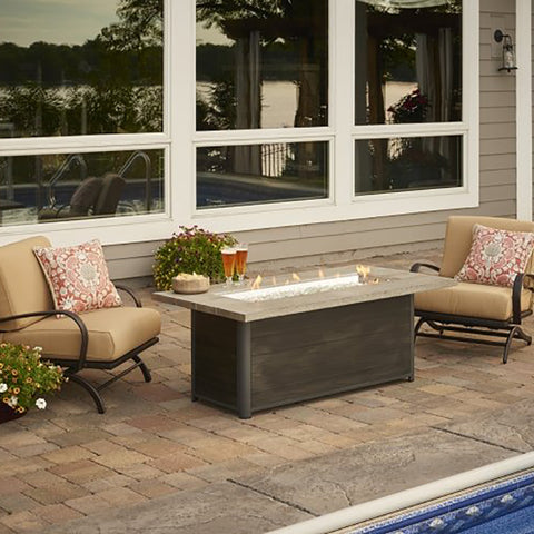 The Outdoor GreatRoom Company Cedar Ridge Linear Gas Fire Pit Table | CR-1242-K