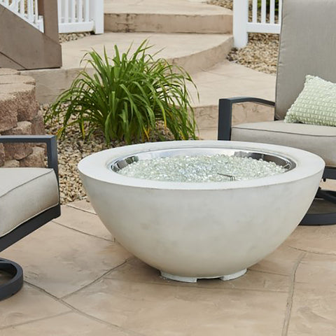 Image of The Outdoor GreatRoom Company White Cove 42" Round Gas Fire Pit Bowl | CV-30WT