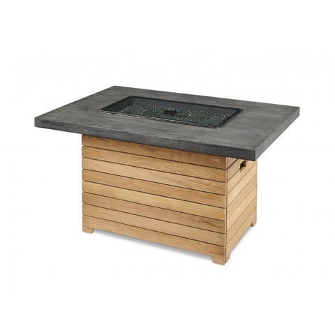 Image of The Outdoor GreatRoom Company Darien Rectangular Gas Fire Pit Table with Everblend Top | DAR-1224-EBG-K