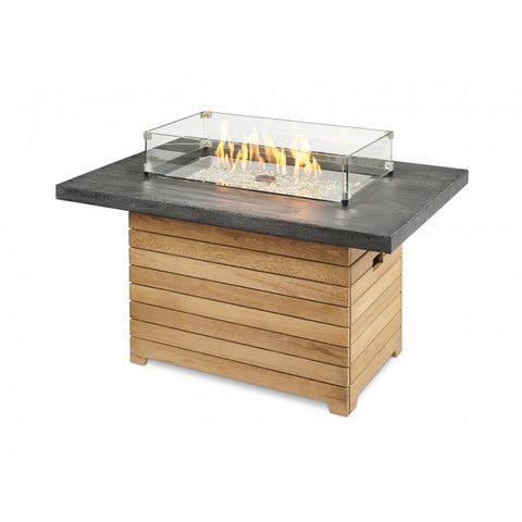 Image of The Outdoor GreatRoom Company Darien Rectangular Gas Fire Pit Table with Everblend Top | DAR-1224-EBG-K