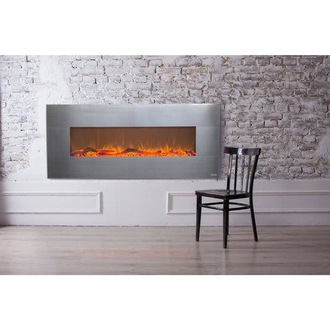 Touchstone Onyx 50" Stainless Steel Electric Fireplace - Electric Fireplace - Touchstone - electricfireplacesplusr.com