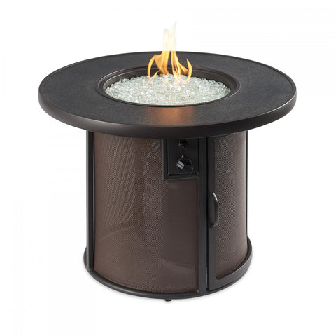 Image of The Outdoor GreatRoom Company Stonefire 31-Inch Round Natural Gas Fire Pit Table - Brown - SF-32-K-NG - Fire Pit Table - The Outdoor GreatRoom Company - electricfireplacesplusr.com