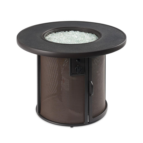 Image of The Outdoor GreatRoom Company Stonefire 31-Inch Round Natural Gas Fire Pit Table - Brown - SF-32-K-NG - Fire Pit Table - The Outdoor GreatRoom Company - electricfireplacesplusr.com