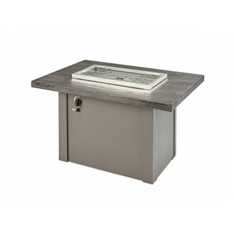 Image of The Outdoor GreatRoom Company Stone Grey Havenwood Rectangular Gas Fire Pit Table with Grey Base | HVGG-1224-K