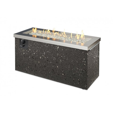 Image of The Outdoor GreatRoom Company Stainless Steel Key Largo Linear Gas Fire Pit Table | KL-1242-SS