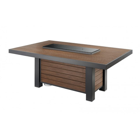 Image of The Outdoor GreatRoom Company Kenwood Linear Dining Height Gas Fire Pit Table | KW-1242-K