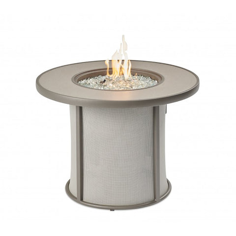 Image of The Outdoor GreatRoom Company Grey Stonefire Round Gas Fire Pit Table | SF-32-GRY-K