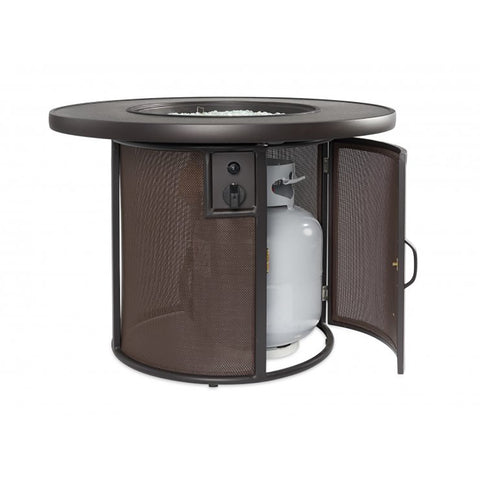 Image of The Outdoor GreatRoom Company Brown Stonefire Round Gas Fire Pit Table | SF-32-K