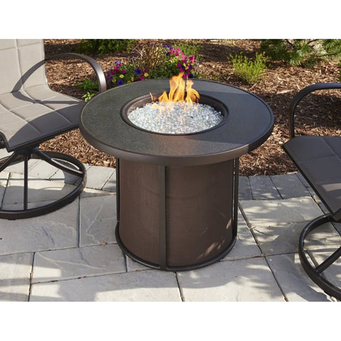 The Outdoor GreatRoom Company Brown Stonefire Round Gas Fire Pit Table | SF-32-K