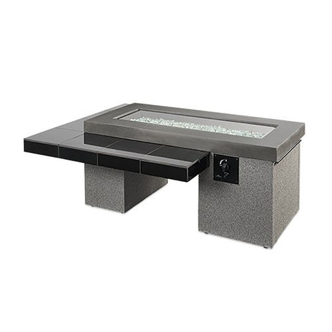 The Outdoor GreatRoom Company Black Uptown Linear Gas Fire Pit Table | UPT-1242